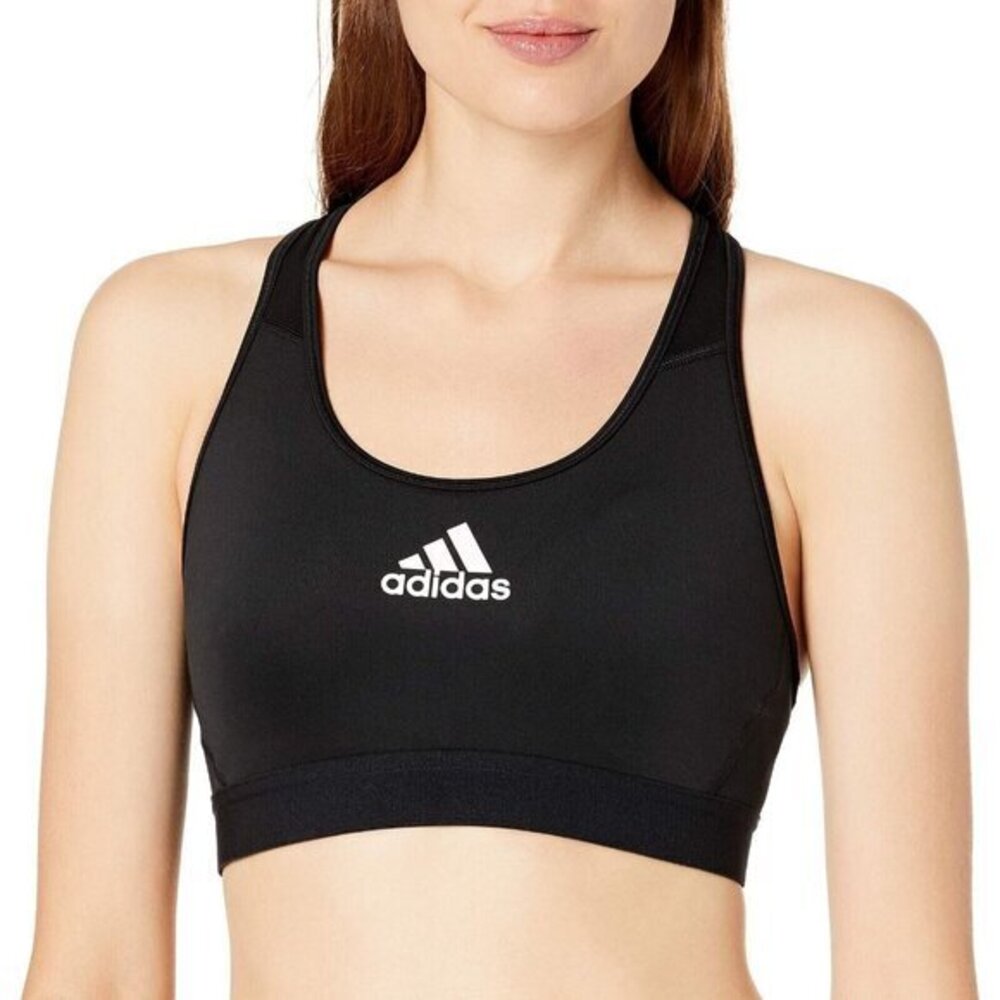 adidas 295986 Women's Medium Support Racer Back Sports Bra Black SZ XS New
